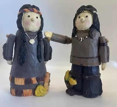 Native Americans Figurines 7” Fall Harvest Decor Carved Resin • $10.99