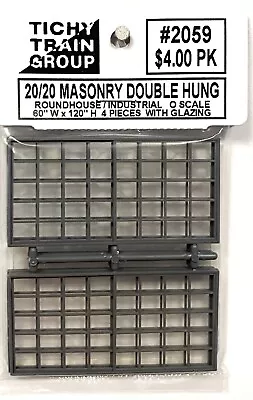 O Scale Tichy Train Group 2059 20/20 Double-Hung 60 X 120  Masonry Window (4)pcs • $4