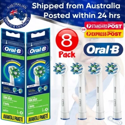 Genuine Oral B Cross Action Clean Braun Electric Toothbrush Heads Replacement • $25.50