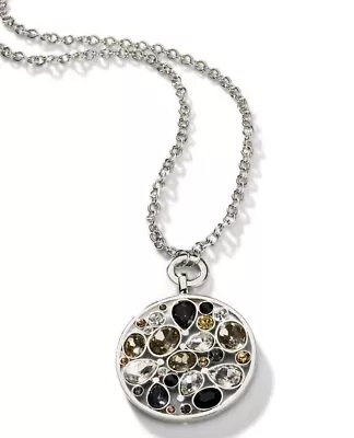 CMNH Chico's Miracle Statement Necklace Rhinestone Silver Tone Toggle Clasp • $13.99