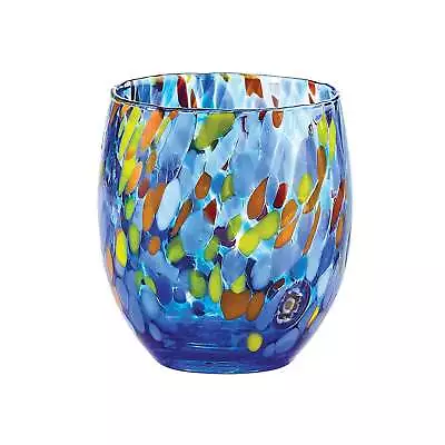 GAGE Murano Glass Drinking Glasses Hand Blown Italian Confetti Wine Glasses • $33.99