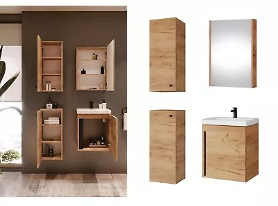 Bathroom Furniture Set 500 Vanity Sink Mirror Cabinet Storage Wall Unit Oak Avir • £409.95