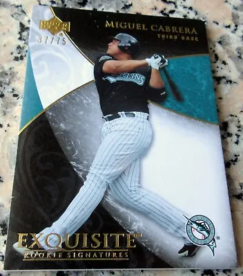 MIGUEL CABRERA UD Exquisite GOLD SP Rookie Signatures 37/75 Triple Crown Winner • $1299.99