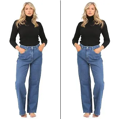 EX H&M Jeans Bootcut Womens High Rise Denim Trousers Ladies Regular Fit Pants • £8.99