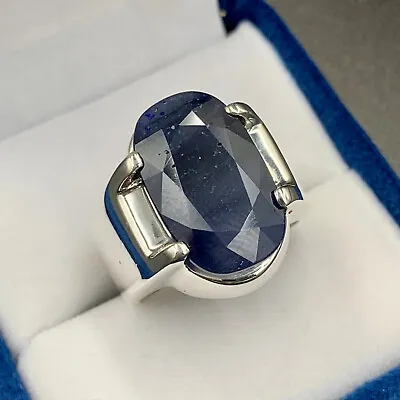 Natural Sapphire Ring Blue Sapphire Ring For Men 925 Silver Mens Neelam Ring • $149