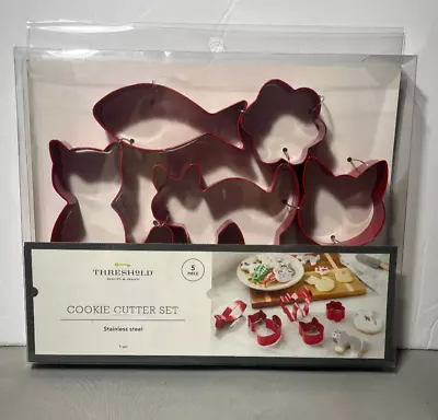 £5.93 • Buy COOKIE CUTTER SET 5 Piece Threshold Stainless Steel Cat Fish Kitten Paw Shapes
