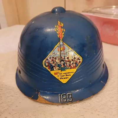 Vintage 1950s 21st All American Soap Box Derby Helmet.  #189 • $55