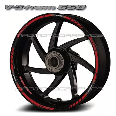 DL650 Motorcycle Wheel Decal 14 Rim Stickers Laminated For Suzuki V-Strom 650 • £27.48