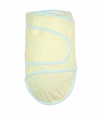 Miracle Blanket Swaddle Wrap For 0 - 14 Weeks Yellow W/ Aqua Trim (Retired Line) • $17.99