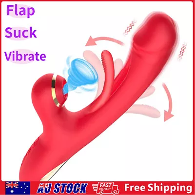 New Sucking Flapping Rabbit Vibrator Clit Sucker G-Spot Stimulator Dildo Sex Toy • $49.99