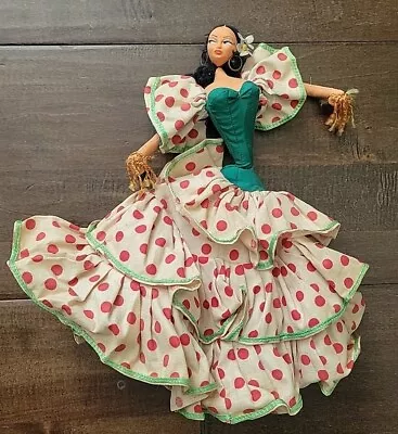 Vintage Layna Spanish Cloth Face Woman Flamenco Dancer Doll Handmade Spain • $19.99