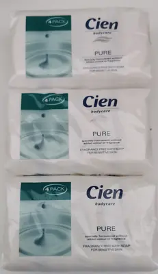 Cien Pure Soap Bars 12x 125g Fragrance Colour Free Natural Sensitive Skin Gentle • £11.89