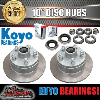 2X 10  HT Holden Trailer Galvanised Disc Hubs & KOYO SL Bearings Boat Caravan • $197