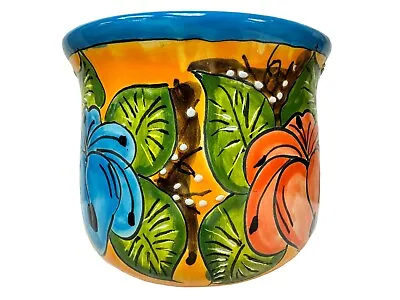 Talavera Planter Flower Pot Mexican Pottery Hand Painted Garden Home Decor 7.5  • $50