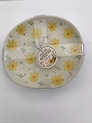 InHomestylez Spring Has Sprung Yellow Daisy Appetizer Plates Farmhouse Set Of 4 • $19.99
