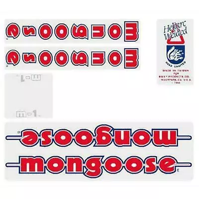 Mongoose - 1985-86 M1 Decal Set - White Frame - Old School Bmx • $60.50