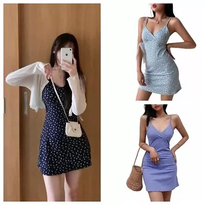 A-line Skirt Vintage Floral Mini Dress  Multilayer Match Wear • $16.47