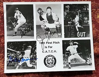 1991 Tiger CATCH Fidrych  Price Brown Northrup 8 X 10 Hand Signed • $35