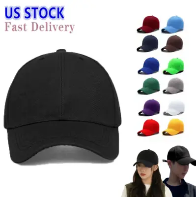 Cotton Baseball Cap Ball Dad Hat Adjustable Plain Solid Washed Men Washed Pc • $6.64