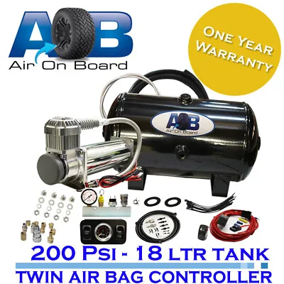 448 220 12V Air Compressor Full System 200psi 18L Tank Twin Toggle Air Bag Co... • $664