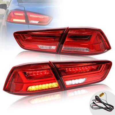 $109.99 • Buy VLAND Full LED Tail Lights For Mitsubishi Lancer EVO X 2008-2017 Red Rear Lamps