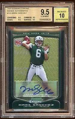 Bgs 9.5 10 Mark Sanchez 2009 Bowman Chrome Rc Auto Sp   Jets Superstar Qb • $199.99