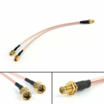 £5.98 • Buy 1x20cm RG316 RP-SMA Female To Y Type 2xRP-SMA Male Splitter Pigtail Cable 8in PE