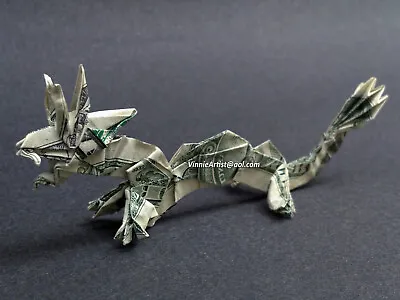 Dollar Origami DRAGON Made With REAL MONEY Cash Reptile Animal Currency Gift • $49.95