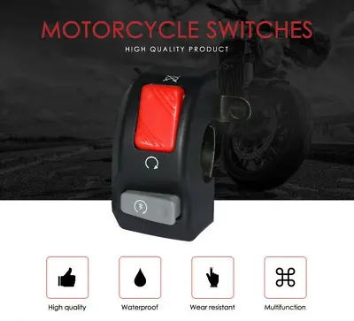 7/8  Motorcycle Handlebar Fog Headlight Horn Start Kill Switch ON OFF Button 12V • $11.49