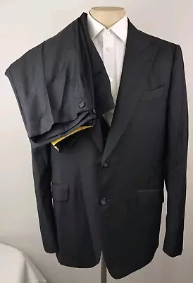 Trend Custom Tailors Mens Gray 3 Piece Bespoke Suit Surgeon Cuffs 42R W37 X 31 • $217.29