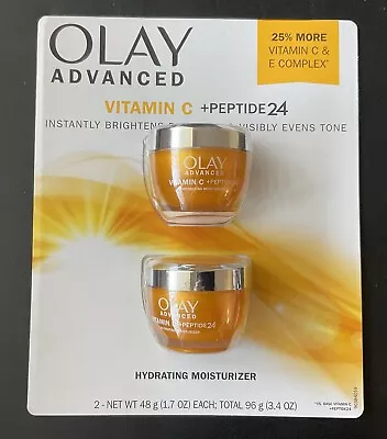 NEW OLAY Advanced Vitamin C + Peptide 24 Hydrating Moisturizer- 2 Pack 1.7 Oz Ea • $51.29