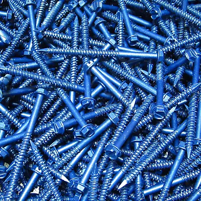 (250) 3/16  X 2-3/4  Hex Washer Head Masonry Concrete Screw Tapcon Anchor Blue • £36.16