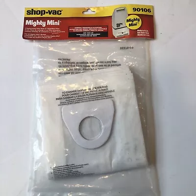 Shop Vac Mighty Mini 3 Replacement Bags & 1 Secondary Filter 90106 • $9.99