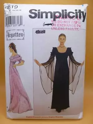 Simplicity 8619 Misses' Sz 10-14 Medieval+georgian Dress Costume Sewing Pattern • £12.50