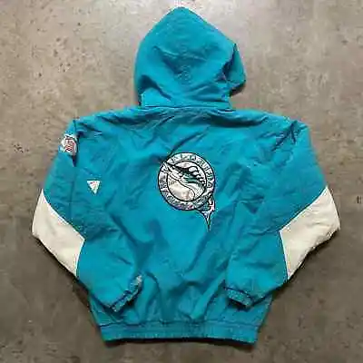 Vintage Florida Marlins Starter Puffer Jacket Mens XL • $80