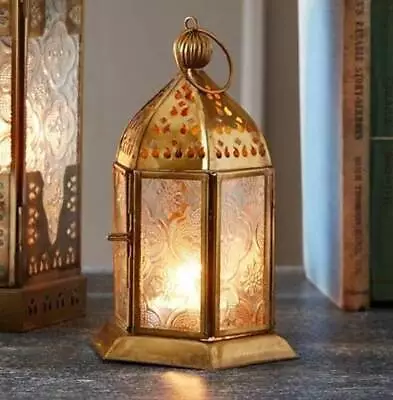 Brass Effect Moroccan Style Metal Lanterns Small Medium • £22.95