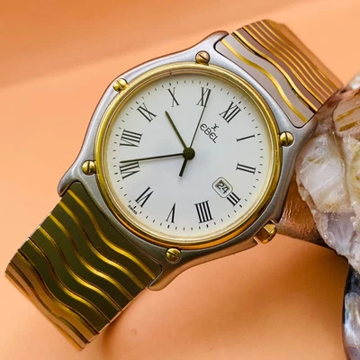 $800 • Buy Ebel Wave Men's Quartz Watch SS/18k Gold 36mm Swiss Made Used