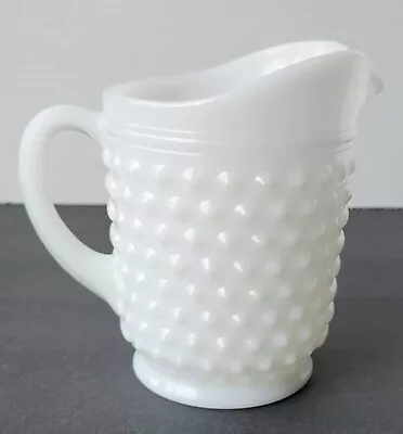 Vintage Hobnail White  Milk Glass Large Creamer Pitcher • $13.49