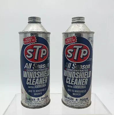 Lot Of 2 Vintage NOS STP All Season Windshield Cleaner Silver Bottled Cans • $11.50