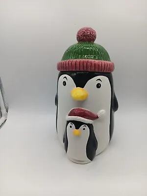 Blizzard Cook Club Penguins 90s Ceramic Cookie Jar Shivers And Little Shivers • $40