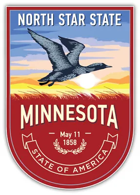 Minnesota USA State Vintage Badge Car Bumper Sticker Decal  ''SIZES'' • $3.75