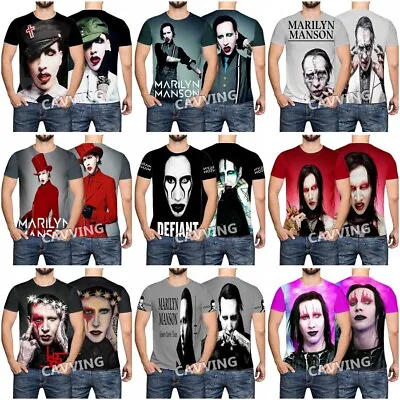 Marilyn Manson  3D Print Casual Fashion Short Sleeves T-shirts For Women/men • $12.62