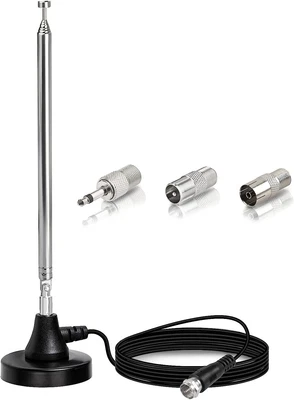 £14.39 • Buy Bingfu DAB FM Radio Antenna Digital Telescopic Indoor Magnetic Base Aerial 75Ohm