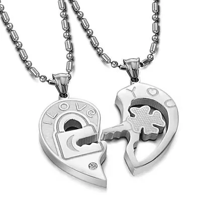 I Love You Open Your Heart Key And Lock His & Hers Couple Pendant Necklace Gift • $8.90