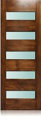 LuxDoors Leonardo Design [36  X 80 ] Modern Mahogany Wood Front Entry Door • $2649