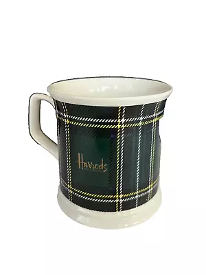 Harrod's Vintage  Christmas Coffee Mug Plaid Pattern Made In England For Harrods • $11.95