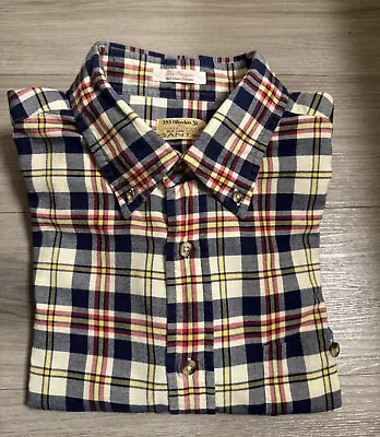 Vtg GANT Rugger Button Down Shirt The Hugger  Oxford Sleeve Madras Plaid XL SLIM • $39