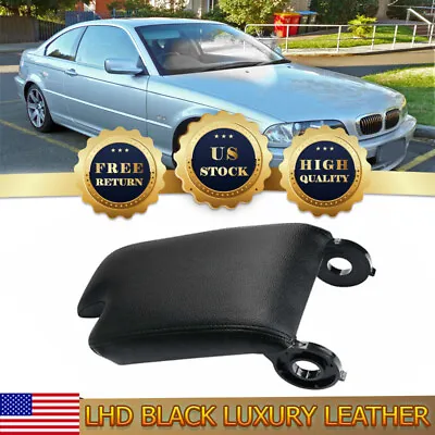 Black For BMW E46 1999~04 Leather Armrest Center Console Lid Cover Storage Box • $22.99