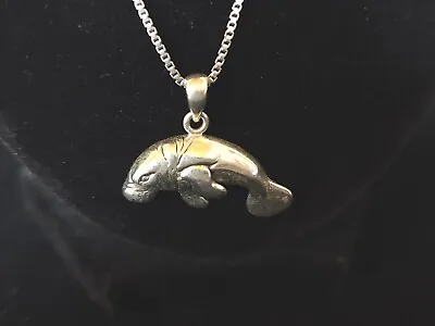 Manatee Pendant .925 Sterling Silver By Peter Stone Ocean Beach Jewelry Pscl • $49.99