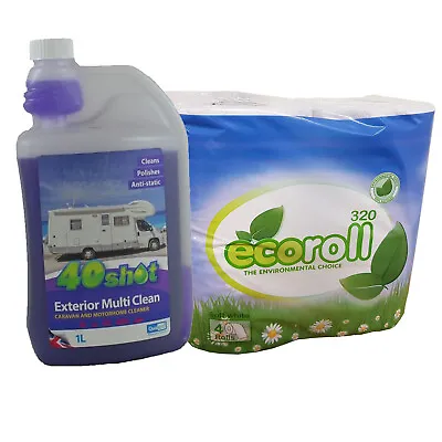 40 SHOT CLEANER (wash Wax + Anti Static) With ECO ROLL Caravan Motorhome Boat • £12.99